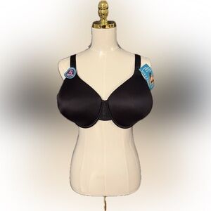 Vanity Fair Beauty Back Smoothing Bra 40DDD Black Floral Lace NWT 40G